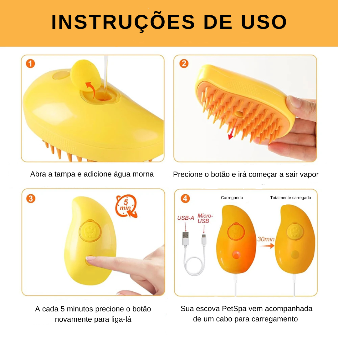 Escova PetSpa - 3 em 1 - Universo Pet Store