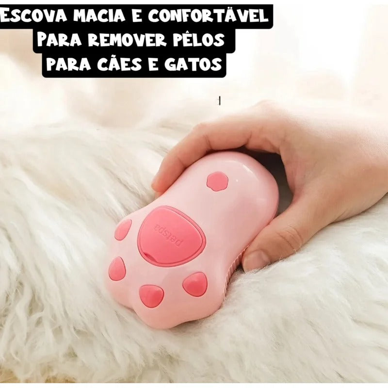 Escova Elétrica Pet 3 em 1: Cuide, Relaxe e Transforme o Pelo do Seu Animal com Vapor e Massagem!